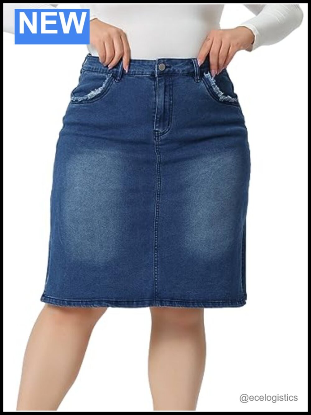 Plus Size Pencil Skirt with Side Slits